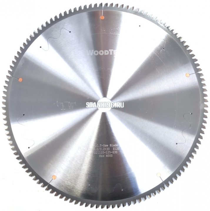 Пильный диск по алюминию и пвх 420x4/3.2x30 z120 -5° Neg Woodtec